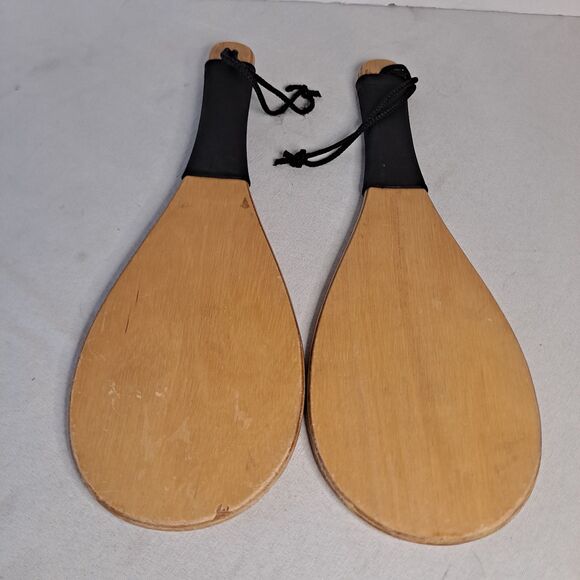 Vintage Jokari Champ Gatorade Racquet Paddle Ball Sport Wooden USA Set Of 2 - Picture 3 of 11